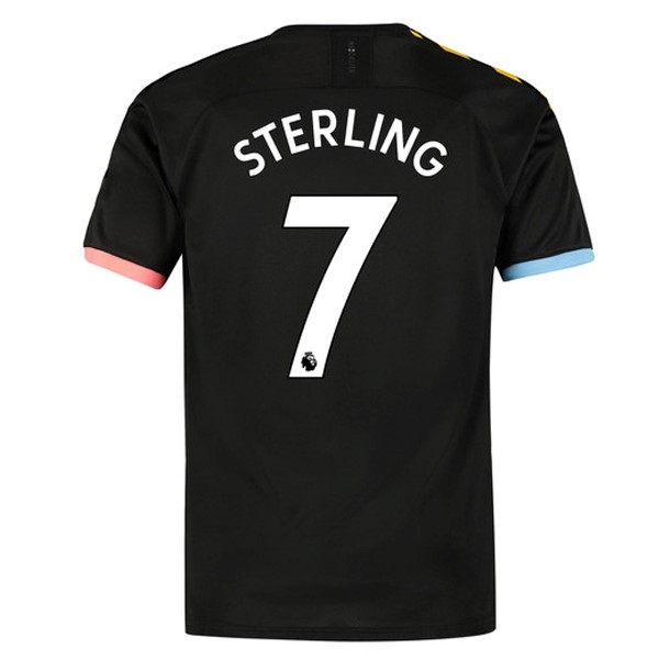 Trikot Manchester City NO.7 Sterling Auswarts 2019-20 Schwarz Fussballtrikots Günstig